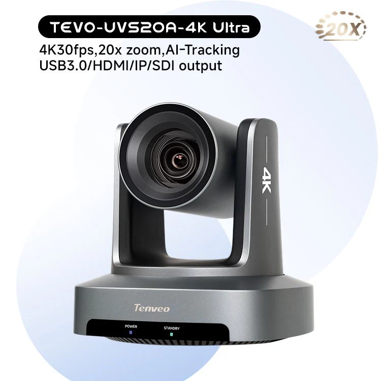 Tenveo 4K Otomatik İzleme SDI USB IP 20X PTZ Konferans Kamerası